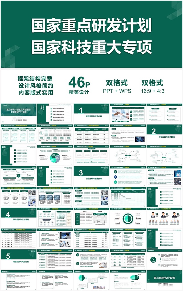 国家重点研发计划 / 国家科技重大专项PPT模版